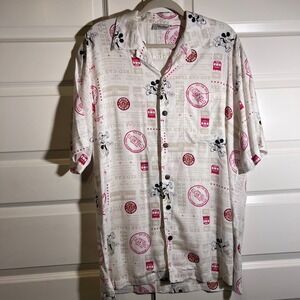 Disney Parks Authentic Original Mickey Mouse Red Car Trolley Shirt Mens Size Med